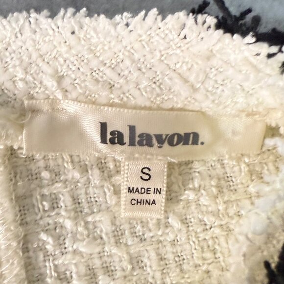 Tweed Contrast Trim Sleeveless Crop Top With Pockets Womens Small White & Black - Picture 4 of 6